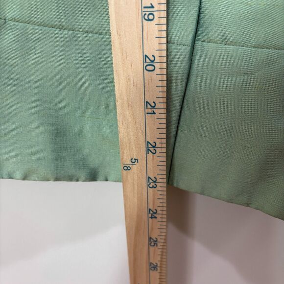VTG Ann Taylor Iridescent Green Silk Sateen Pants Suit Womens 12P Church Easter - Picture 6 of 16